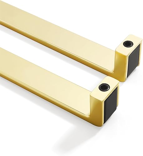 Miniatura 10 de Paquete de 2 manijas de gabinete de cocina, tiradores de gabinete negro mate y dorado, pomos modernos para cajones de tocador para baño, dormitorio,