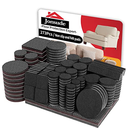 Non Slip And Felt Furniture Pads-273Pcs Self Adhesive Furniture Pads Grippers Rubber Furniture Feet, Cuttable Felt Chair Pads, Felt And Anti Slide Pads Protector Hardwood Floor, Keep Couch Stoppers… #TOP21