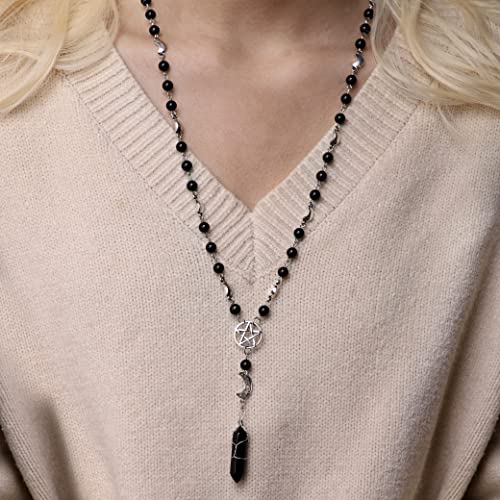 Sacina Gothic Emo Grunge Crescent Moon Choker Necklace, Moon Sun Pendant, Gothic Goth Necklace, Halloween Christmas Jewelry Gift for Women2