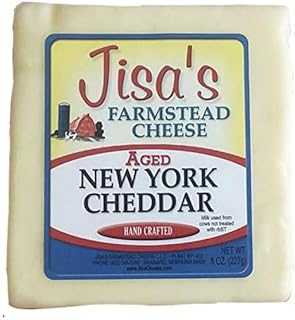 Aged New York Cheddar | 6-Pack | 8 oz Each | Artisan Cheese | Made with Whole Milk | Crafted in Small Batches | Jisa's Farmstead Cheese