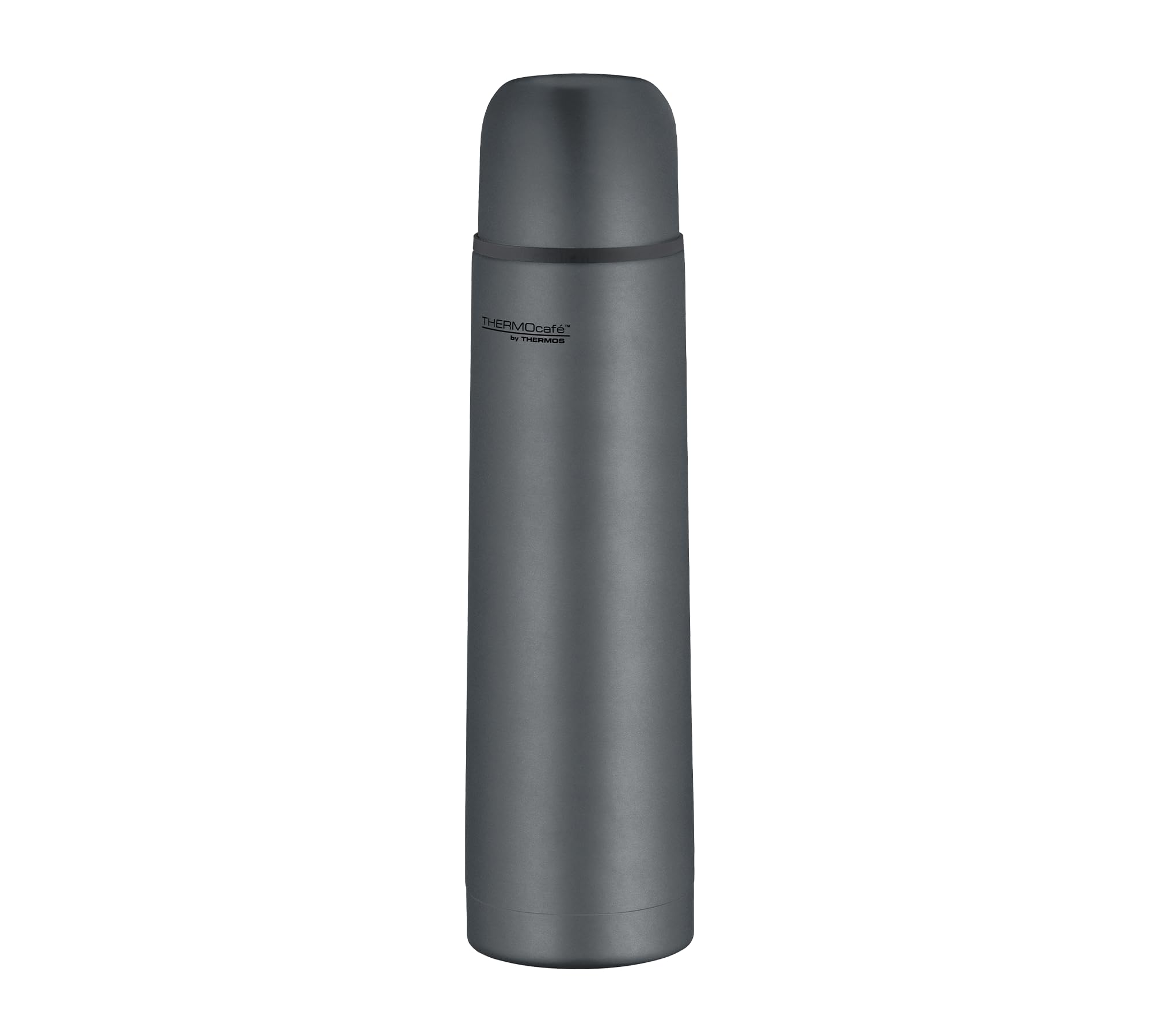 THERMOcafé by THERMOS TC Beverage Bottle Graphite Grey Mat 0.70 L, Thermos Flask with Stainless Steel Cup, 12 Hours Hot & 24 Hours Cold, Leak-Proof, for School, On The Go and Office