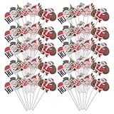 80 Pcs De Noël Cupcake Toppers Arbre De Noël Père Renne Gâteau Picks Pics De Fruits Décorations De Gâteau De pour Le Carnaval De Décorations