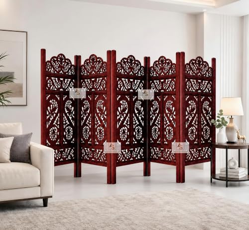 Image of Partition for Living Room,Divider,Partition Wall Divider Screen Separator, Wall Panel Divider for Hall | Bedroom |Office | Puja Room | Restaurant S Design (4 Feet 5 Panel)