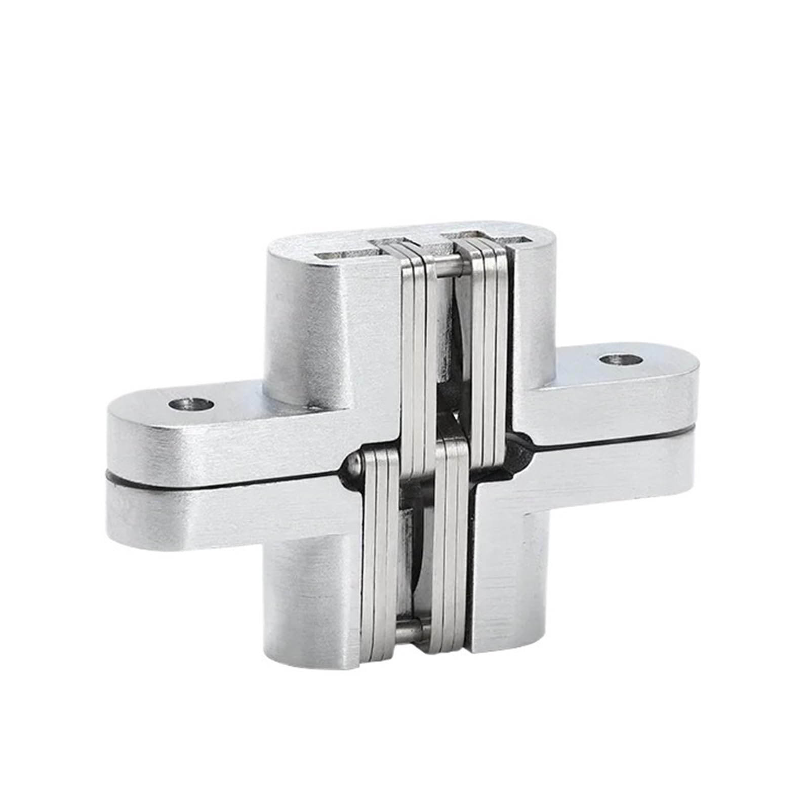Zawias meblowy, zawiasy zamykające drzwi, regulowany 1 szt. Stal nierdzewna ukryty niewidoczny ukryty składany krzyż na sprzęt(Silver,45x13mm)