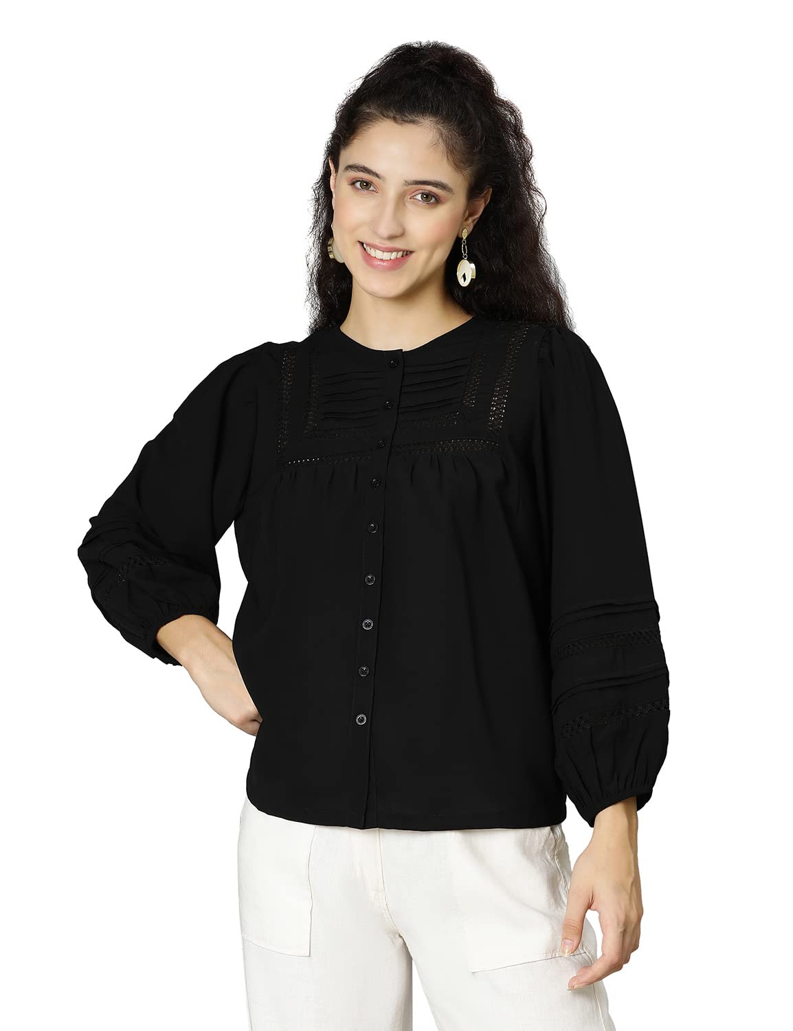 oxolloxo Cold White Laced up Women top-picture-33