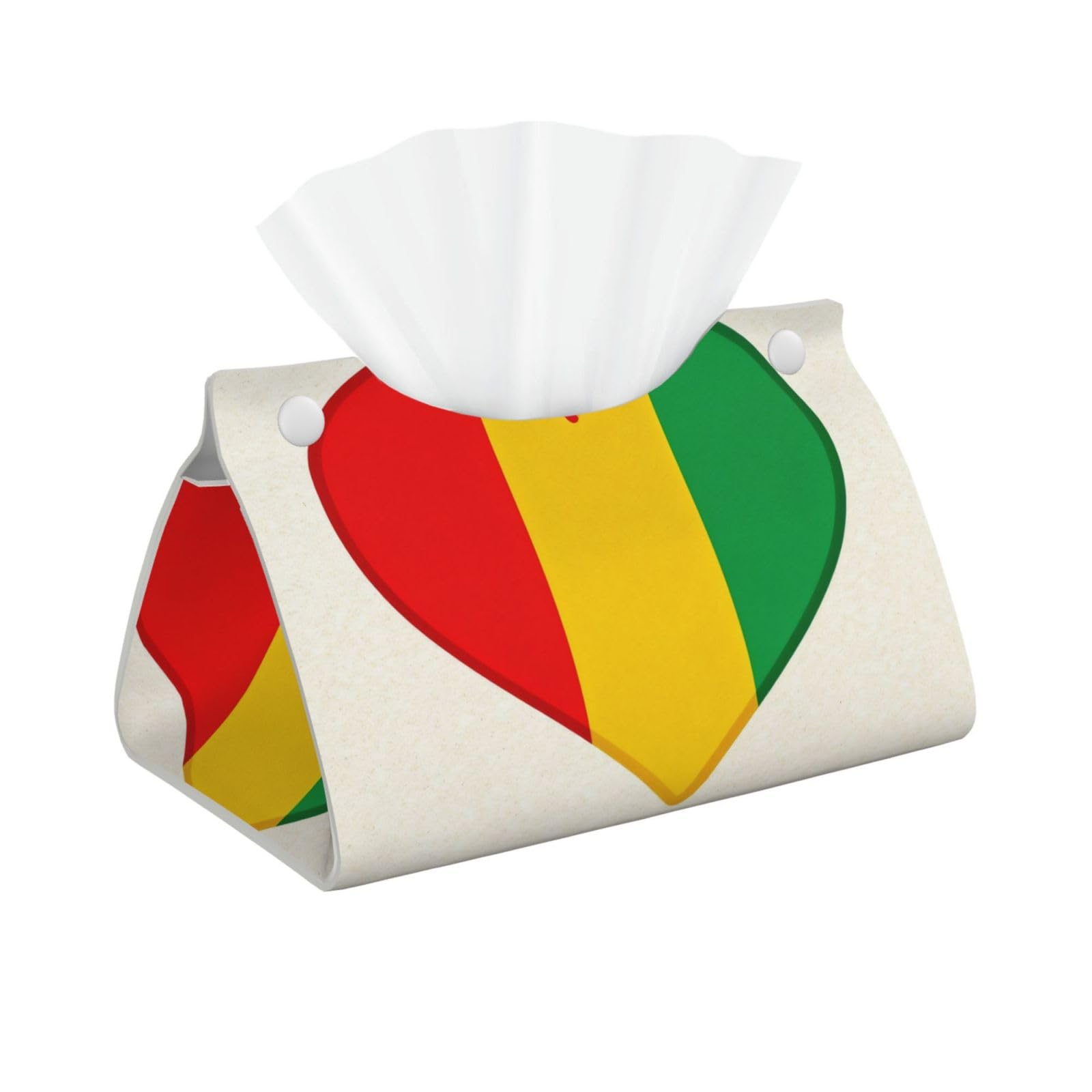 Italy Flag Heart Long Leather Tissue Box Cover-Waterproof PU Leather Tissue Holder for Bathroom, Decorative Rectangular Tissue Case