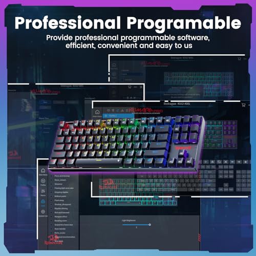 Image of Redragon Wireless Gaming Keyboard, BT /2.4Ghz Tri-Mode Mechanical Keyboard with Aluminum Pannel, Hot-Swap Red Switch, Programmable 87 Keys TKL, LED Rainbow Backlit - K552-KRS