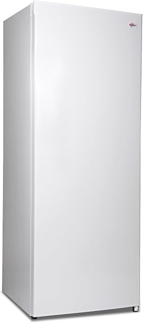 Koolatron Upright Deep freezer - 4 fixed grid shelves, Garage Ready, Meat Storage, Manual Defrost, Space Saving, For Home, Apartment, Basement, Dorm, Room, 7.0 Cubic Feet Capacity White