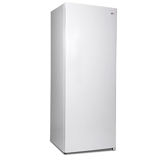 Koolatron Upright freezer - 4 x fixed grid shelves, Garage Ready, Meat Storage, Manual Defrost, Space Saving, Congelador For Home, Apartment, Basement, Dorm, Room, 7.0 Cubic Feet Capacity White
