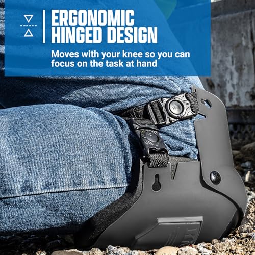 Image of Sellstrom Ultra Flex KneePro Professional Knee Pads for Men & Women with Thick Foam Cushioning & Heavy Duty Hard Outer Shell - Adjustable Straps with Quick-Clips & Ergonomic Metal Hinges - for Construction Work, Gardening, Roofing, Flooring