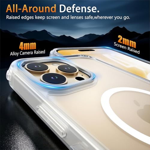 ZOYTONE Magnetic for iPhone 16 Pro Case, [Compatible with Magsafe] [Military-Grade Protection], [Translucent Matte] Anti-Scratch Back, Non-Slip, Shockproof Protective Phone Cover, Clear — view 5