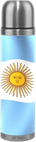 Doble pared aislada al vacío botella de agua de acero inoxidable bandera Argentina prueba de fugas deportes cafetera termo