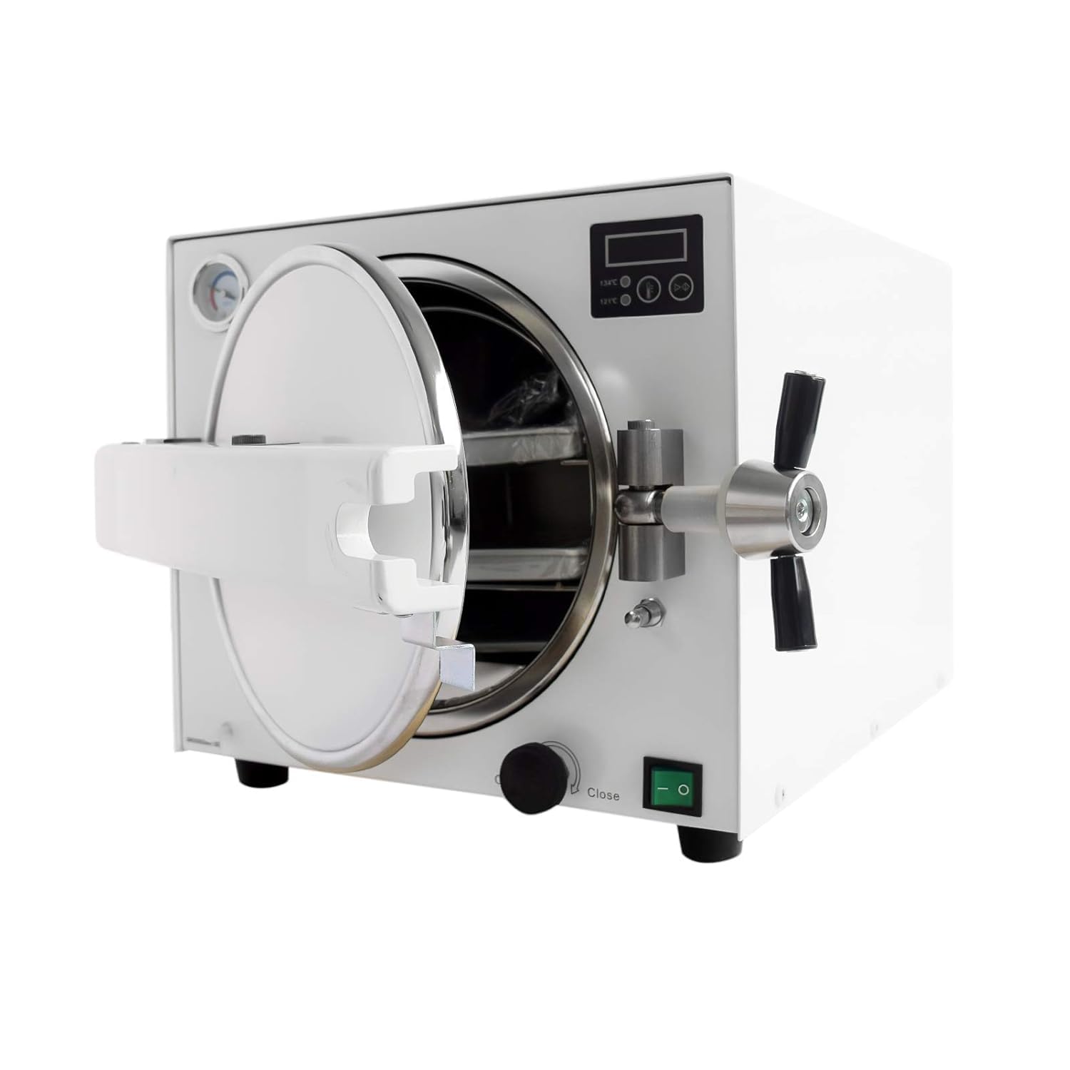 US Stock 18L Autoclave Sterilizers Lab Machine,1100W Autoclave High Temperature Steam Sterilizer with LED Digital Display & Overheat Protection for Tools