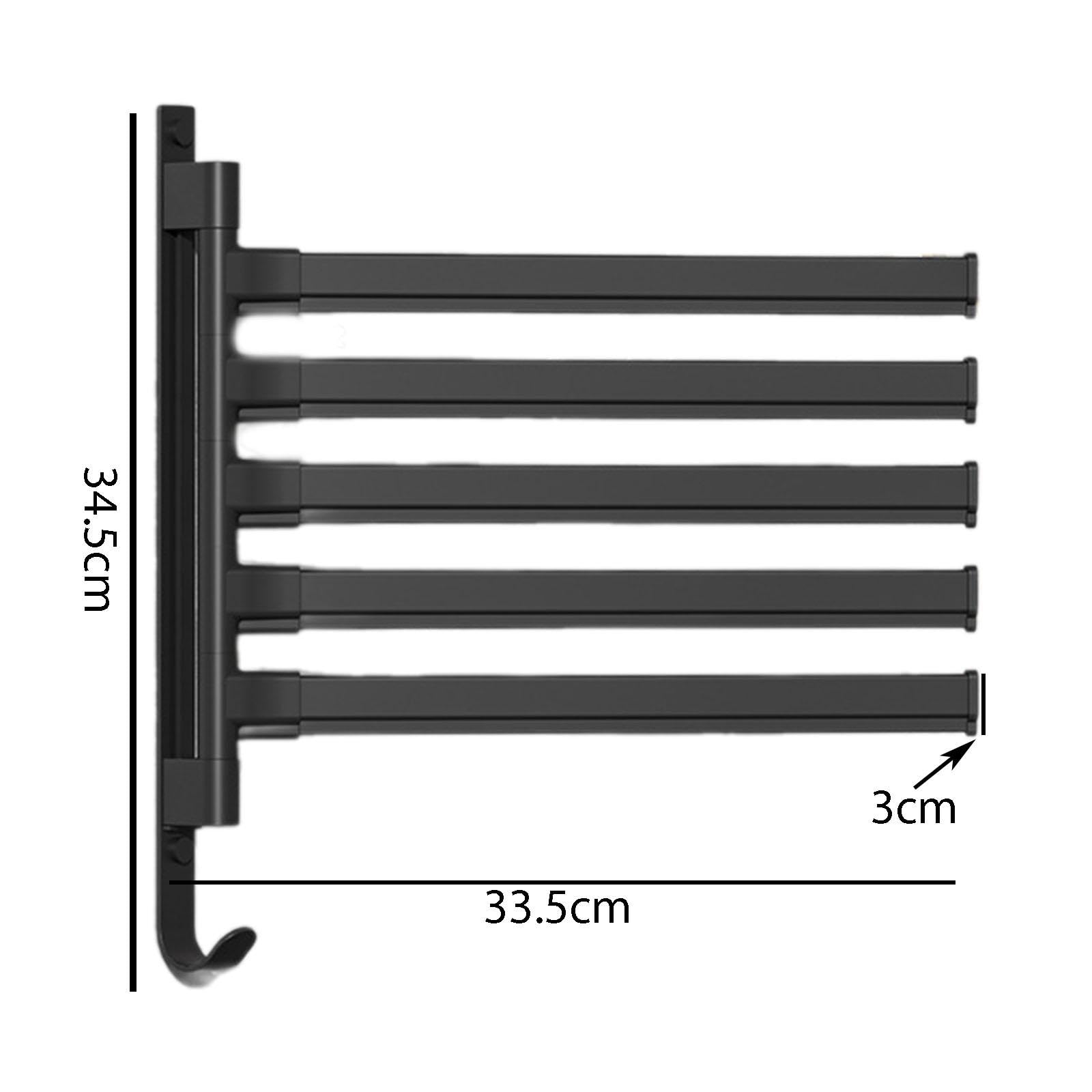 180° Rotating Towel Rack Portable Towel Hanger for Apartment Household Hotel Five Poles 2