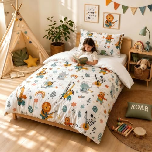 Funda nórdica de 90 x 190 cm con cremallera para cama infantil de microfibra 4