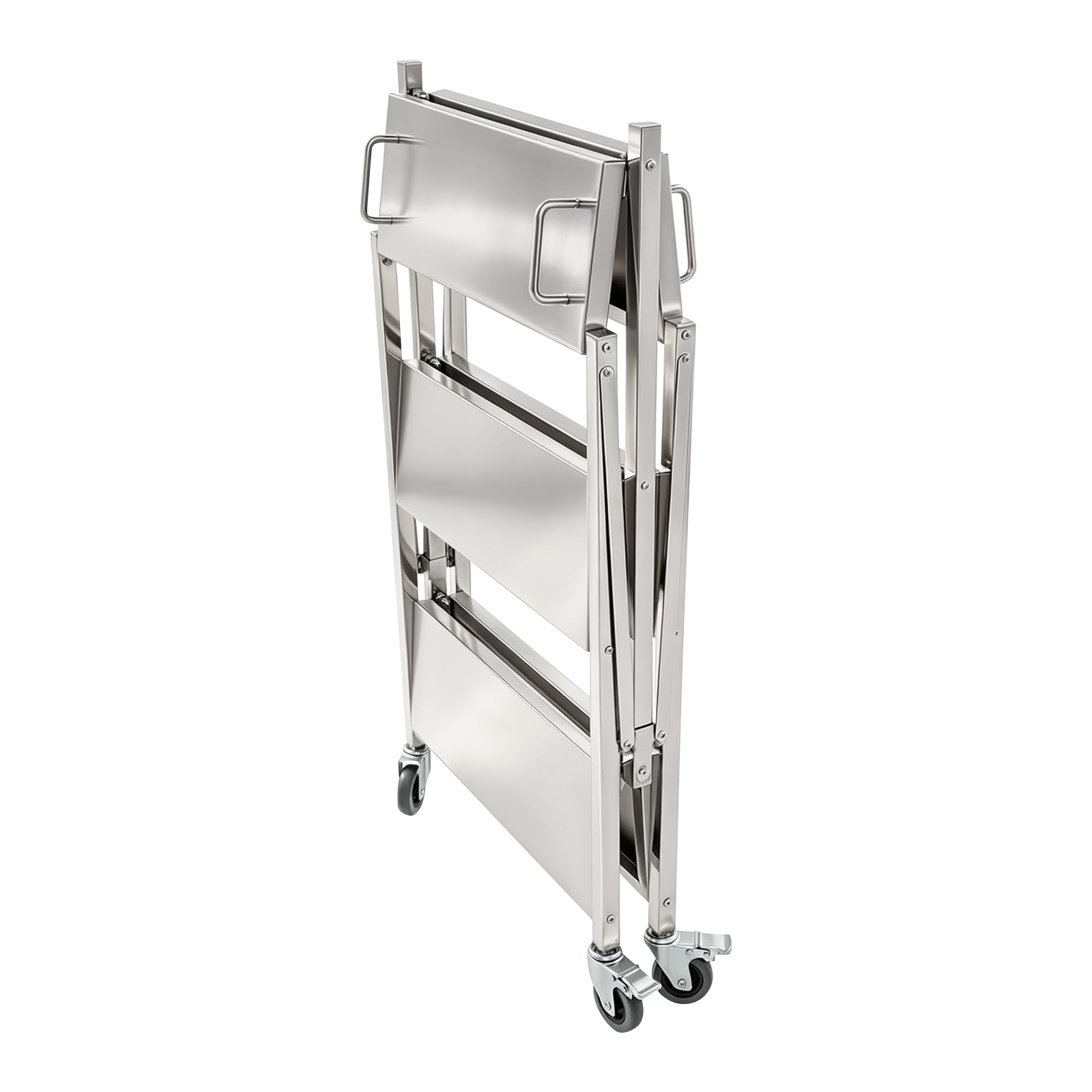 Carrello pieghevole in acciaio inox, tavolo da lavoro per cucine, hotel e