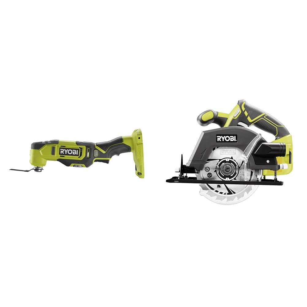 RYOBI - Multitool 18 Volts ONE+™ (sans batterie) livré avec accessoires - RMT18-0 & Scie circulaire 18 Volts ONE+, diamètre 150 mm + lame - R18CSP-0