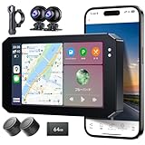 【最新進化・TPMS機能・CarPlay/Android Auto対応】 OKYES バイク ドライブレコーダー 5インチ タッチパネル 防水防塵＆高温保護 バイク用ドラレコ GPS搭載 前後カメラ BT対応 自動輝度調整 音声アシスタント/音楽再生/通話/バイク用ナビ 24時間駐車監視 画面分割可能 64GBメモリカード付き メーターモード選択 技適取得済み 2年品質保証 (MT02)