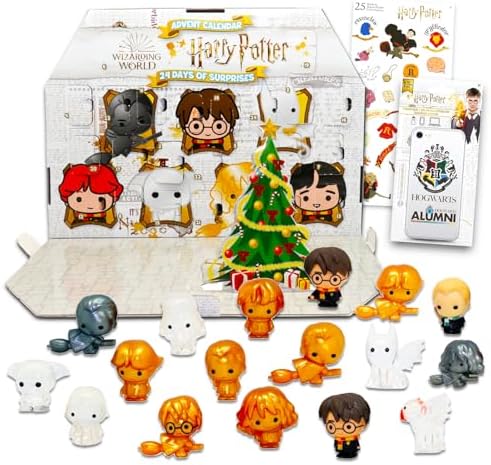 Harry Potter Mini Figurines Advent Calendar - Countdown to Christmas 24 Wizarding World Mini Figures, Stickers | Harry Potter Set for Boys, Girls