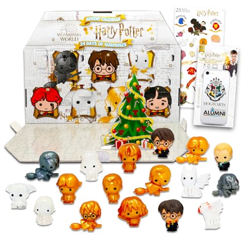 Harry Potter Mini Figurines Advent Calendar - Countdown to Christmas 24 Wizarding World Mini Figures, Stickers | Harry Potter Set for Boys, Girls