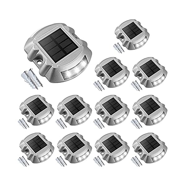 Solar-Deck-Lichter, Auffahrt-Dock-Lichter, Volilun, LED, kabellos, IP67, wasserdicht, Warnung für den Außenbereich…
