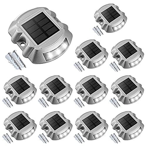 VOLISUN Solar Deck Driveway Dock Lights,Solar Pathway Lights,White 12 Pack | Solar…