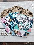 Mama Needs a Beer Trendy Cute and Funny Can Cooler Coozie SET OF 3 Mom Gift Baby Shower Mothers Day Beverage Insulator Cozy