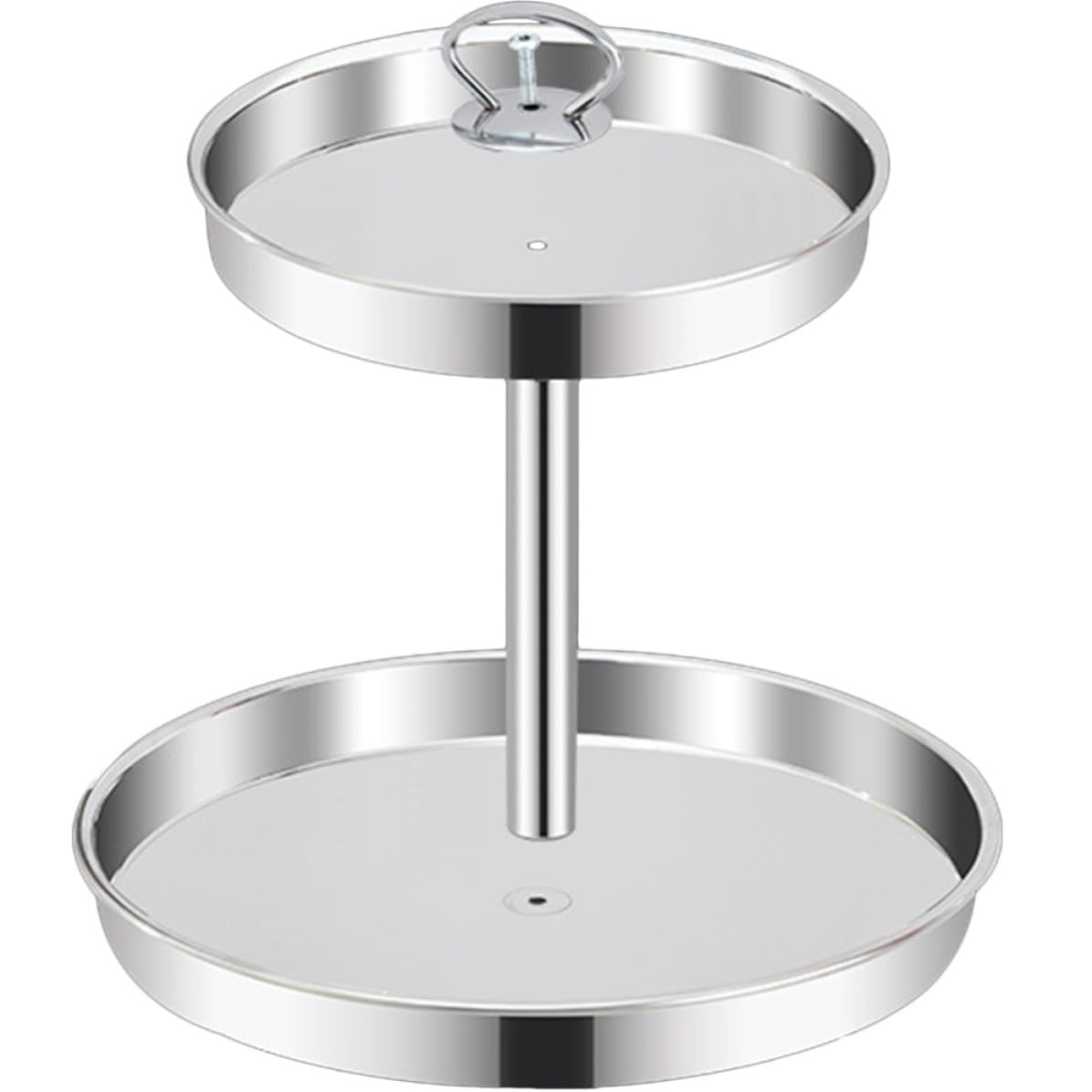 Operitacx Plateau à Gâteau en Métal Double Couche en Acier Inoxydable, Plateau Ménager Pratique et Portable pour Fruits et Légumes, Cuisine et Service