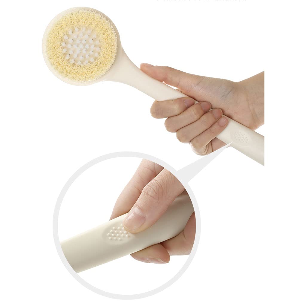 Toallitas de baño exfoliantes Cepillo Exfoliante para el Cuerpo de la Ducha Depurador de Espalda para Ducha Depurador de Espalda de Mango Largo con cerdas Suaves y rígidas, Toalla Exfoliante
