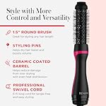REVLON One-Step Root Booster Hot Air Brush Styler and Dryer, Revive Styles and Add Volume to hair with this Dryer Brush, 1 ½ inch Barrel (Black) - Image 5