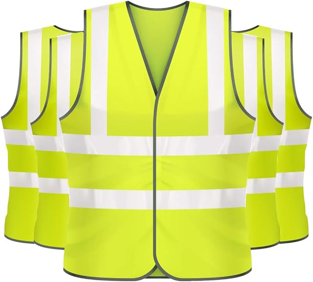 Expert Workwear 10 X Hi Vis Vest High Visibility Waistcoat Yellow & Orange Viz EN471 (10 Pack)
