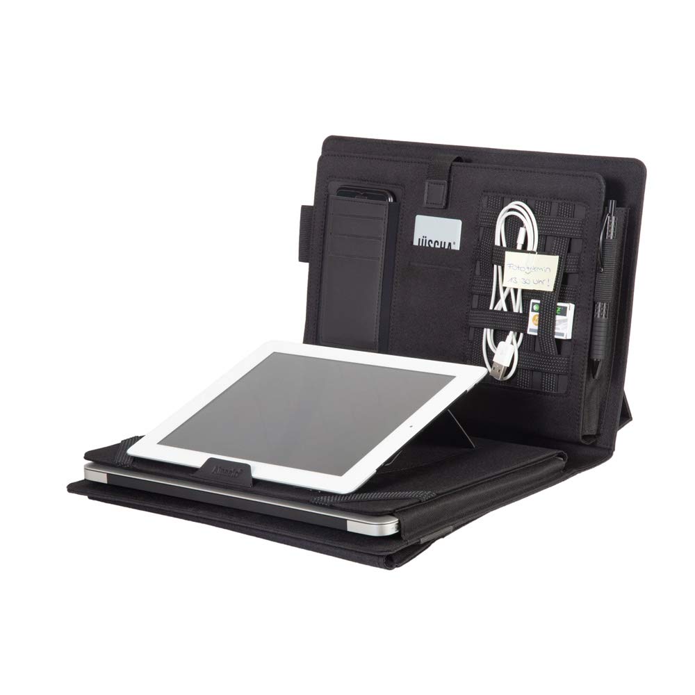 Alassio 30130 - Cartella multifunzione DIN A4 FIORI per notebook, tablet e telefono cellulare da 13,3", colore: Antracite