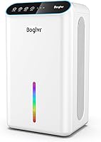 boglvr Quiet Small Dehumidifier for Home 85 OZ, 800 sq ft Bedroom Bathroom Basement - Sleep Mode, Timer, Drain Hose, 7-Color Light