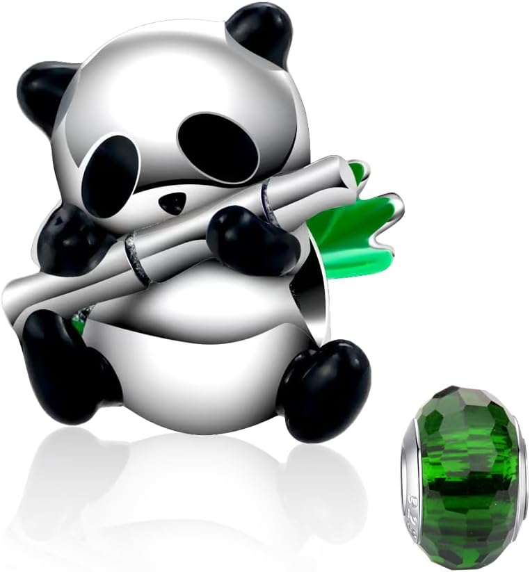 LNQOBU 925 Sterling Silver Charms for Bracelets Dangle Pendant fit Pandora Bracelets or Necklaces Jewelry Woman Gift Beads Charm (With one Spacer Beads)