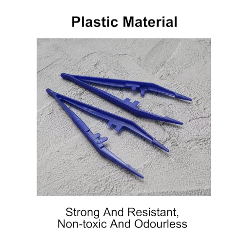 50Pcs Plastic Tweezers, 5.1inch/13cm Non-Slip Craft Tweezers Beading Tool for DIY Crafts Bead Picking Miniature Projects (Blue) - Image 3