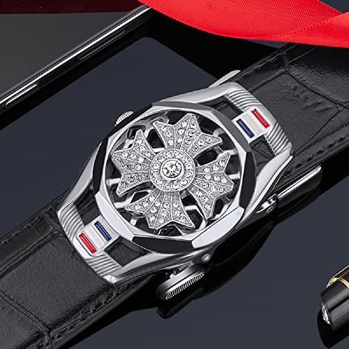 VANNANBA Mens Ratchet Leather Belt Designer Belts for Men,Trend Fashion,Western Belts for Jeans with Gift Box3