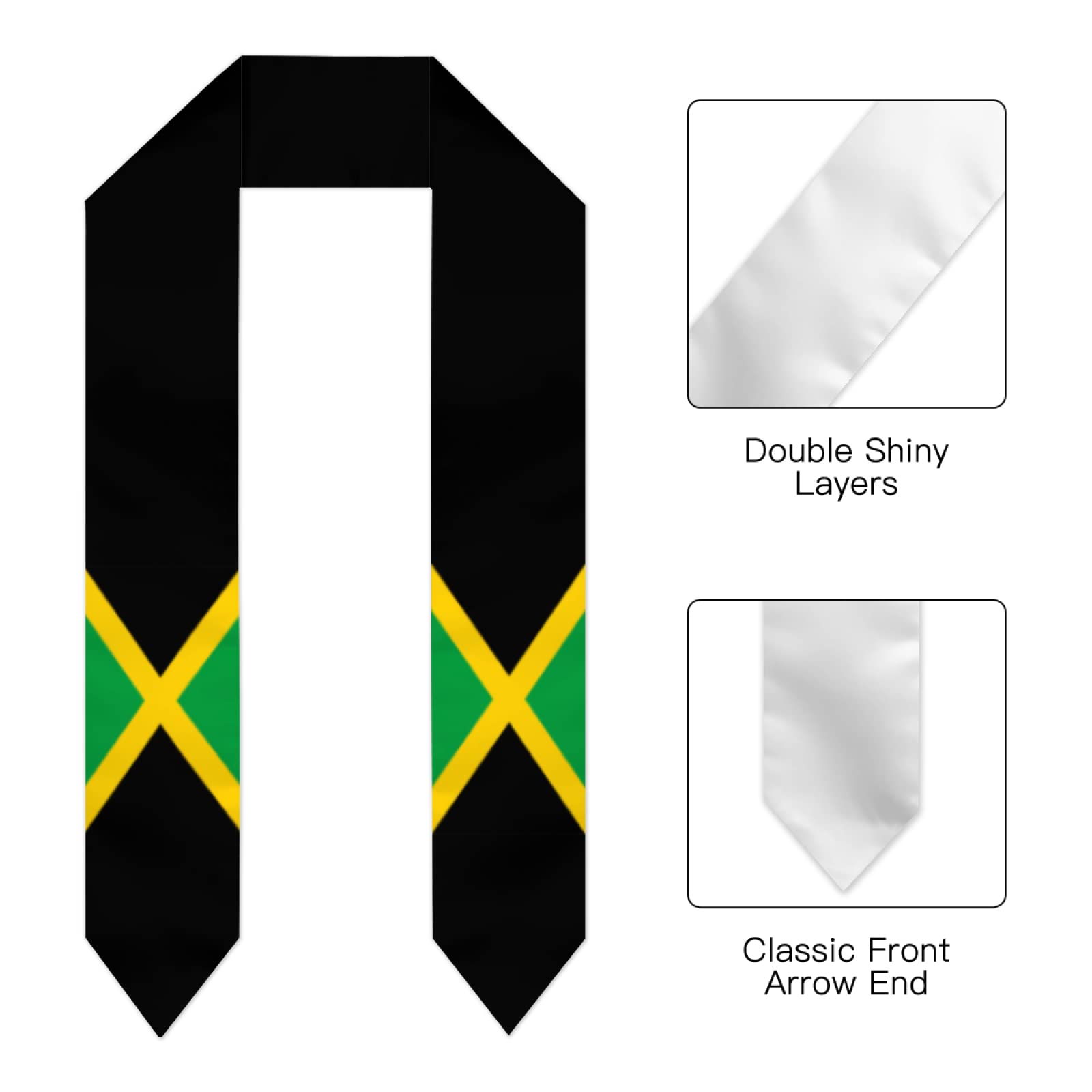 Kicoyuaz Jamaica Jamaican Flag Graduation Stole/Sash/Scarf,Graduation Gift