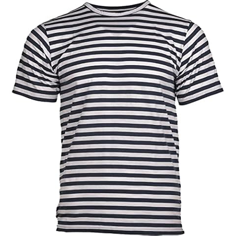 Mil-Tec - Camiseta de rayas azules y blancas (XXXL) de 100% algodón Cover