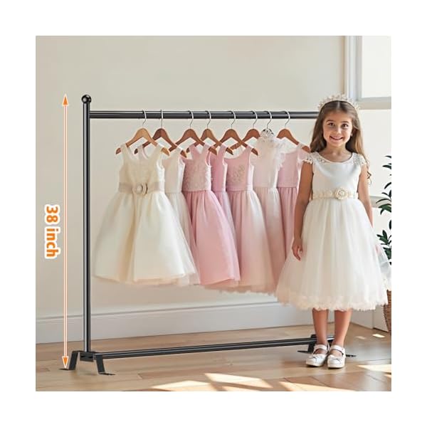   CoonoorKids-Clothing-Holder-Stand-with-10-Hooks-45-W-x-38-H-Clothes-Hanger-Rack-for-Floor