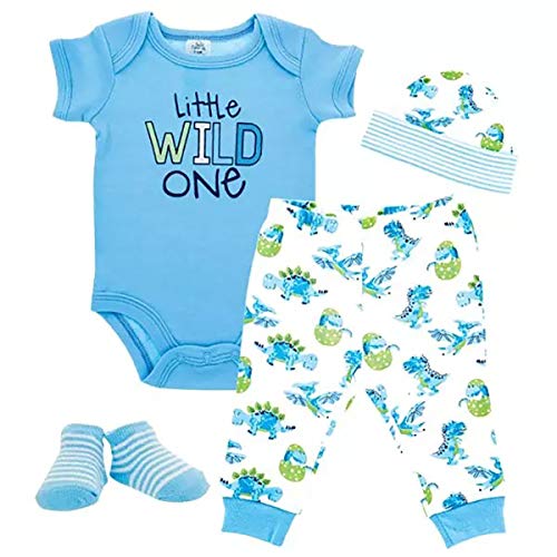 BabyMoor Newborn Baby Girl Boy Clothing Layette Gift Set Cute Design Essentials Bodysuit Shirts Pants Bib Hat Socks Sets Little Wild One