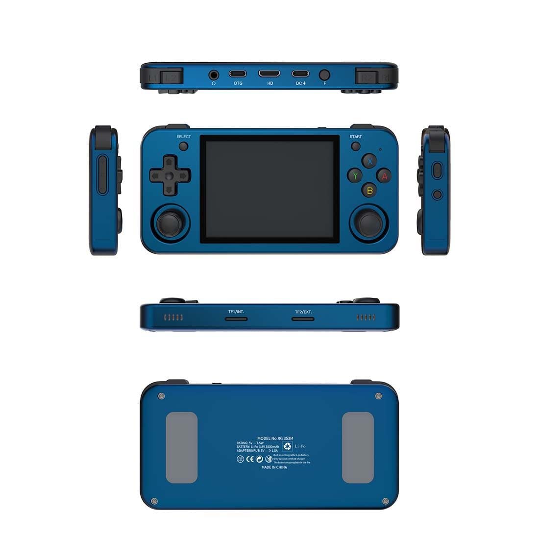 RG353V Console de jeu portable rétro portable console de jeu portable 16G + 256G 34000+ jeux 3,5 pouces IPS écran haute résolution prend en charge Double PK/Linux/Android11/eMMC 5.1+16GB TF