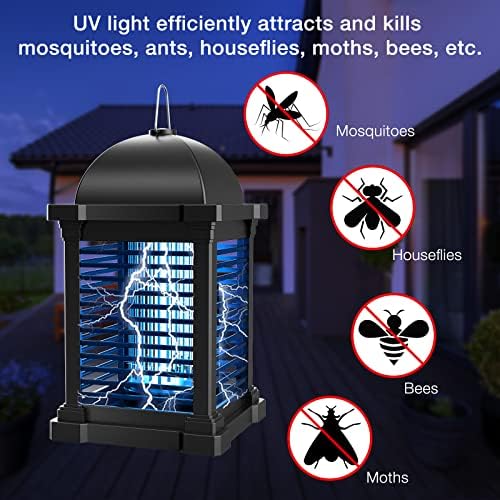 TMACTIME Mosquito Killer Lamp, 4300V 20W UV Electric Fly Zapper, Plug-in Hangable Bug Zapper Light, Fruit Fly Traps Killer for Bedroom Home Backyard Garden and Barbecue Picnic
