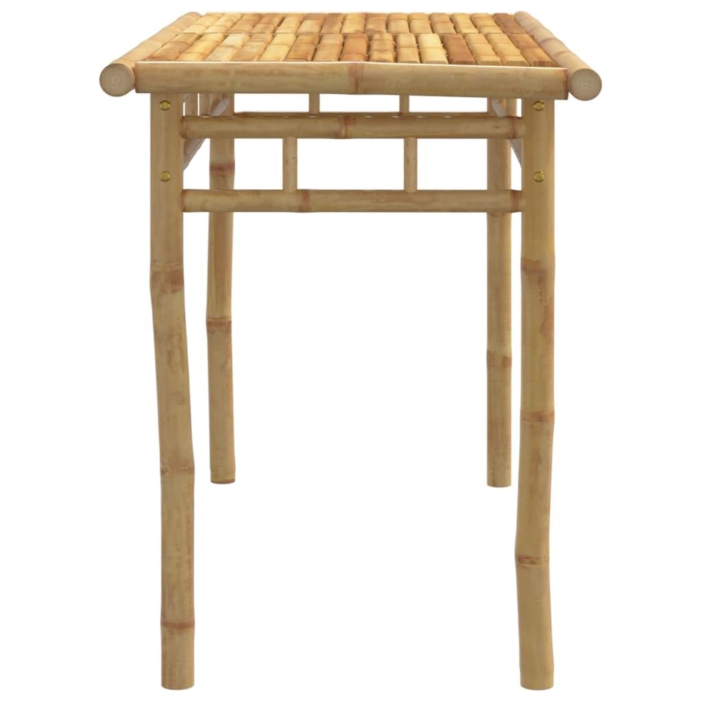 Bambusowy stół do jadalni na taras, prostokątny, 110 x 55 x 75 cm, stół ogrodowy z bambusa do posiłków na świeżym powietrzu, wytrzymały i wodoodporny blat stołu na napoje i przekąski