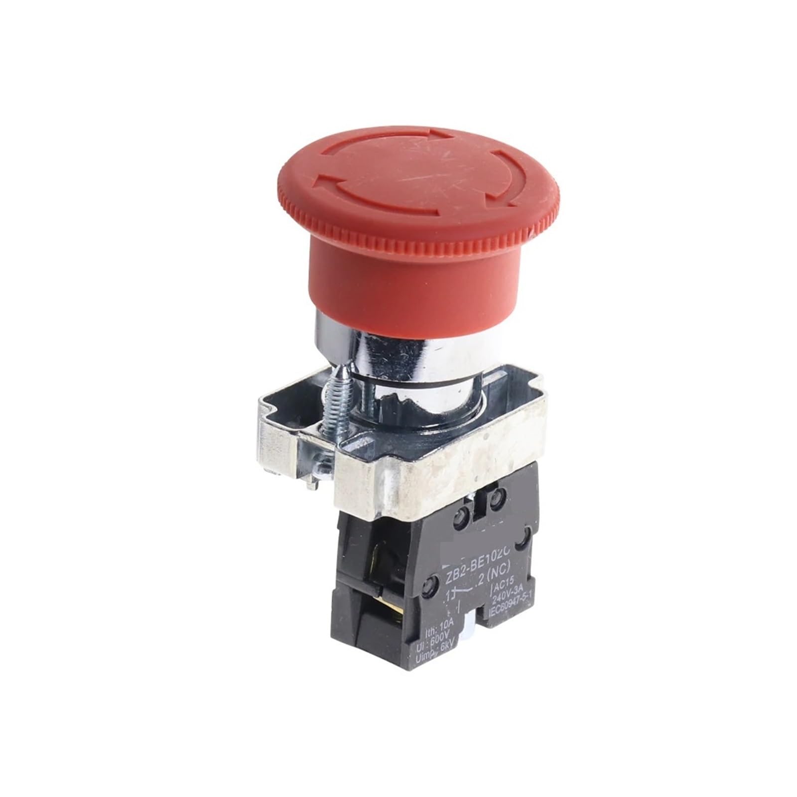 IDGTTLDF Emergency Stop Switch 1Pcs 22mm NC Red Mushroom Emergency Stop Push Button Switch XB2-BS542