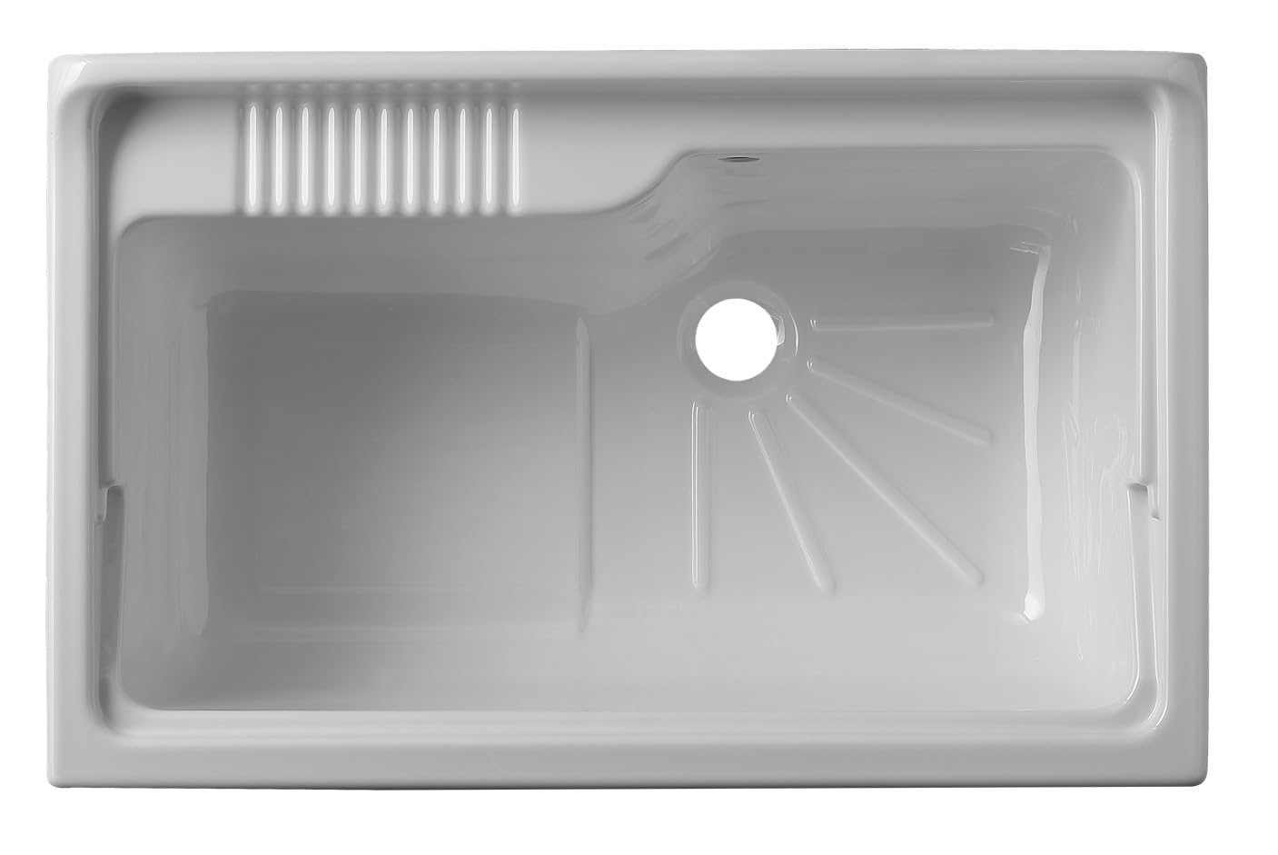 Negrari Bañera de apoyo de resina PP para lavabo, resistente a la humedad, resistente a los ácidos de uso común, kit de desagüe incluido, interior y exterior, 80 x 50 x 30 cm, blanco