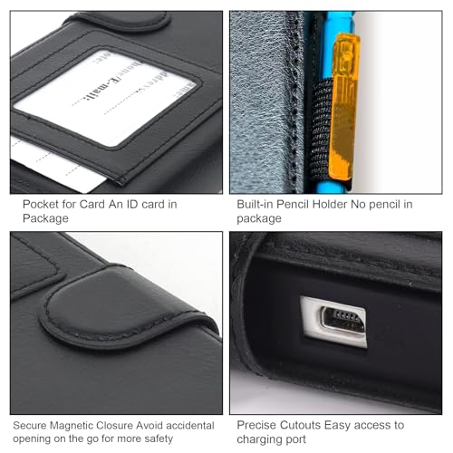 Image of YouKnow PU Leather Protective Case Compatible with Texas Instruments TI-84 Plus CE Color Graphing Calculator with ID Card Slot (Only Case) (Black)