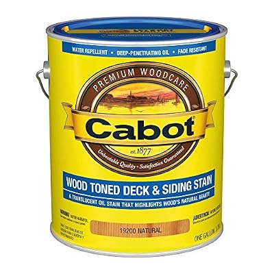 Cabot Wood Toned Stain + Sealer, Low VOC Exterior Natural Wood Stain, Natural, Gallon