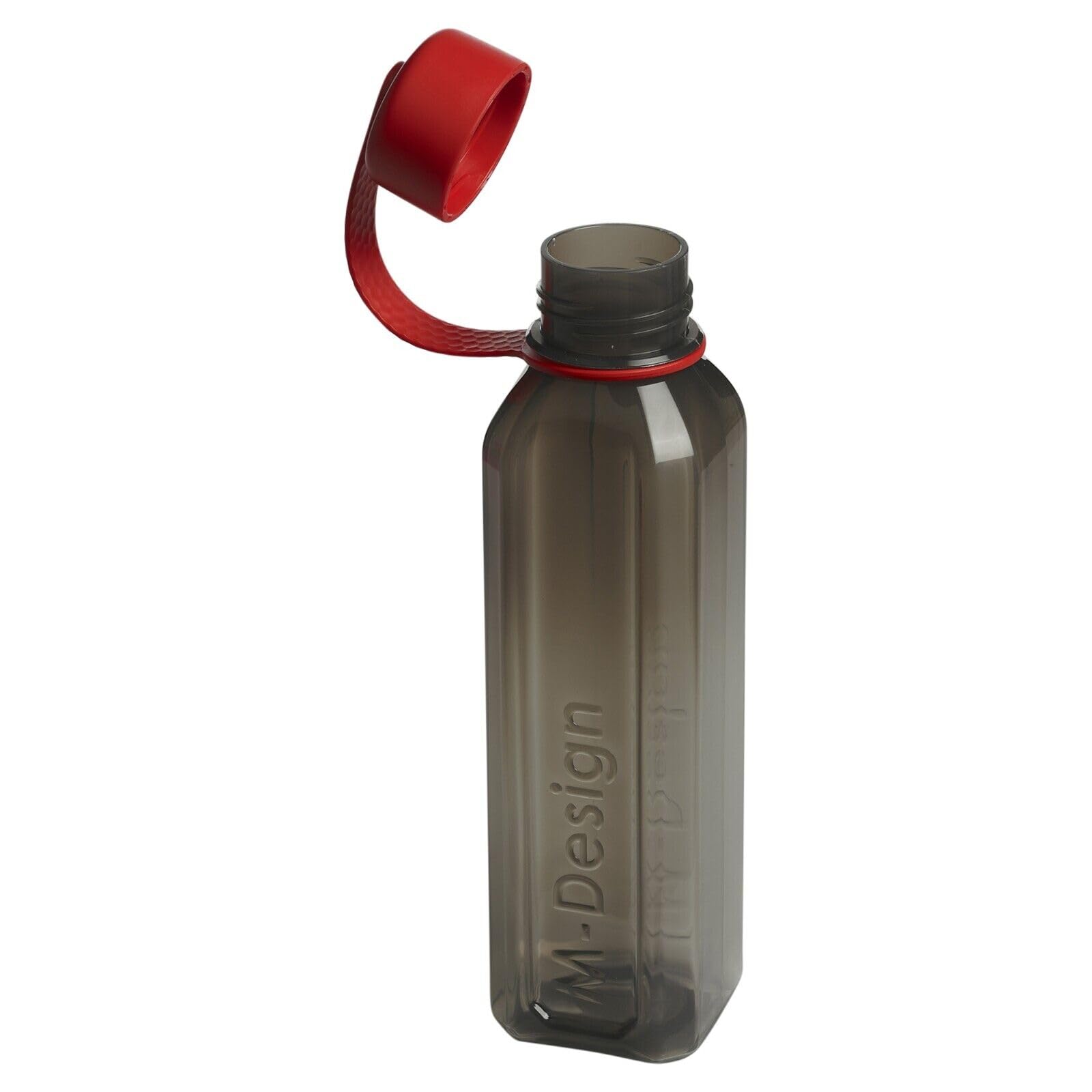 URBNLIVING Reusable Water Drinking Sports Bottle Container Flask with Leakproof Lid (Black with Red Lid, 800ml)