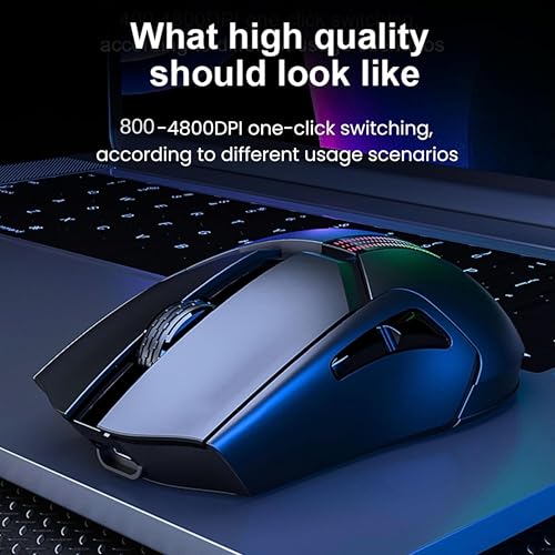 Image of Aula F813 Wired & Wireless Gaming Mouse | Adjustable Effect & 800-4800DPI With 8 Keys | Polling Rate 500Hz, 400mA Batteries Capacity With 1.5M Type-C Soft Braided Cable | Compatible With Windows & Mac