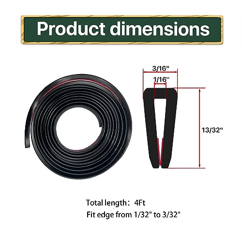 Pionasuicg Rubber Edge Trim, SelfAdhesive U Channel